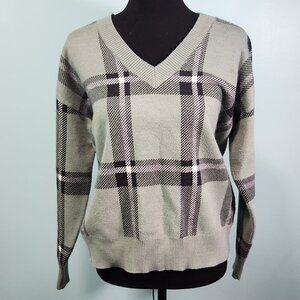 Max studio plaid green long sleeve sweater size large super soft v-neck
Lot G
